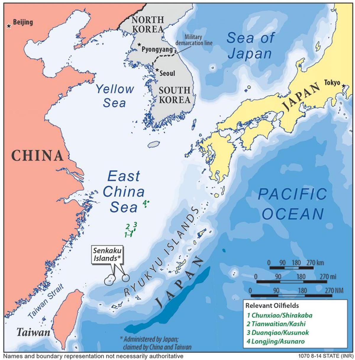kaart ida-Hiina meres