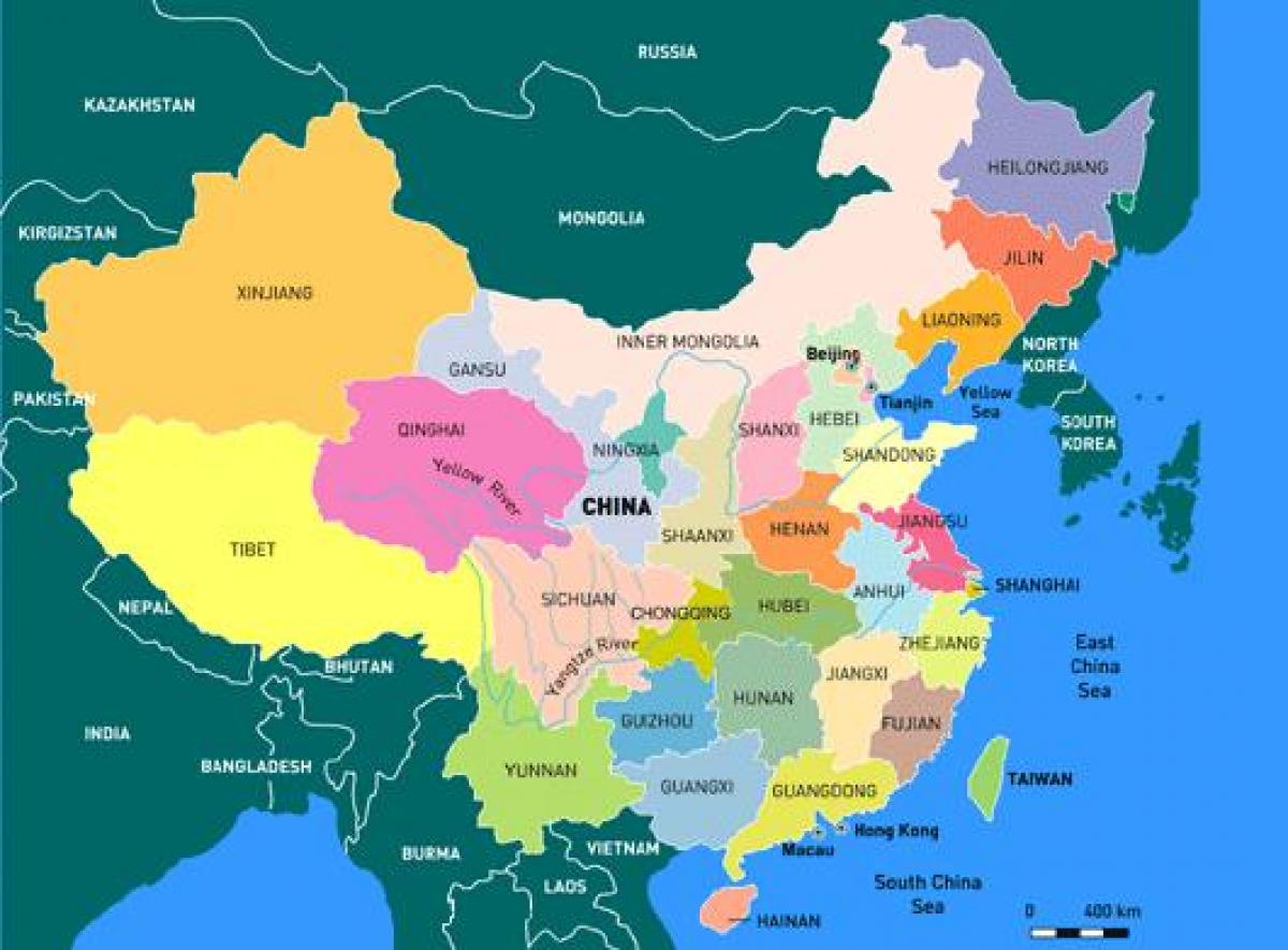 Hiina kaart provintsid