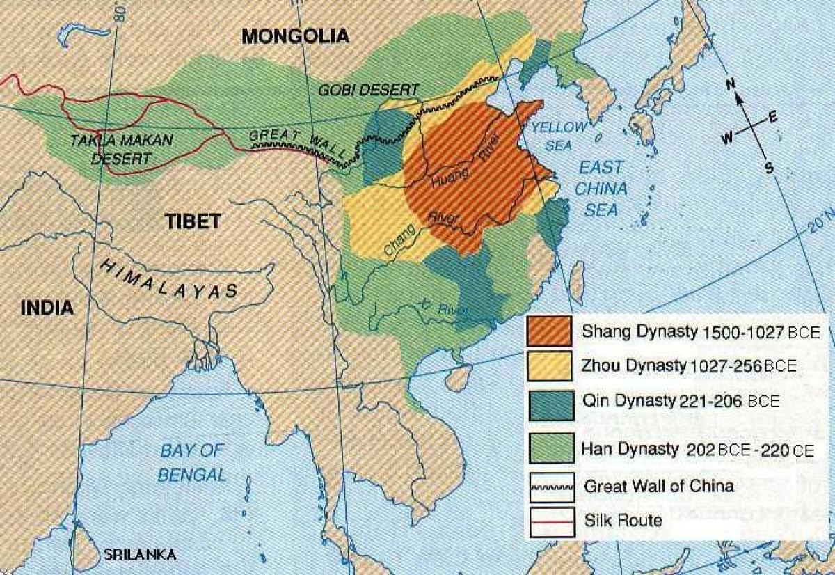 vana-Hiina geograafia kaart