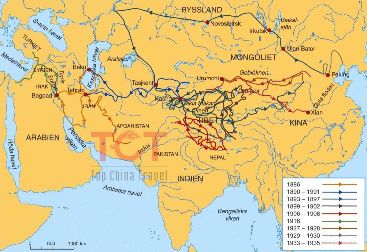 kaart silk road vana-Hiina