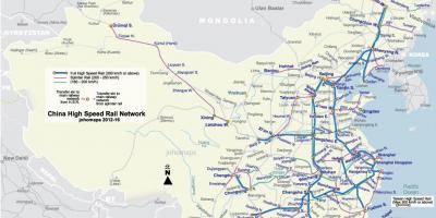 High speed rail Hiina kaart